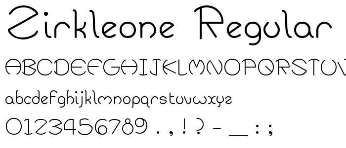 ZirkleOne Regular font